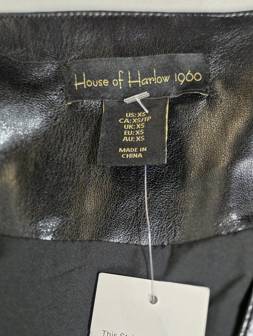 House of Harlow 1960 Black Faux-Leather Midi Belted Ruched Dress Size XS - Picture 12 of 14